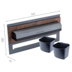 Basistem GBH003 箔卷架帶2個容器 (花崗岩和胡桃木)